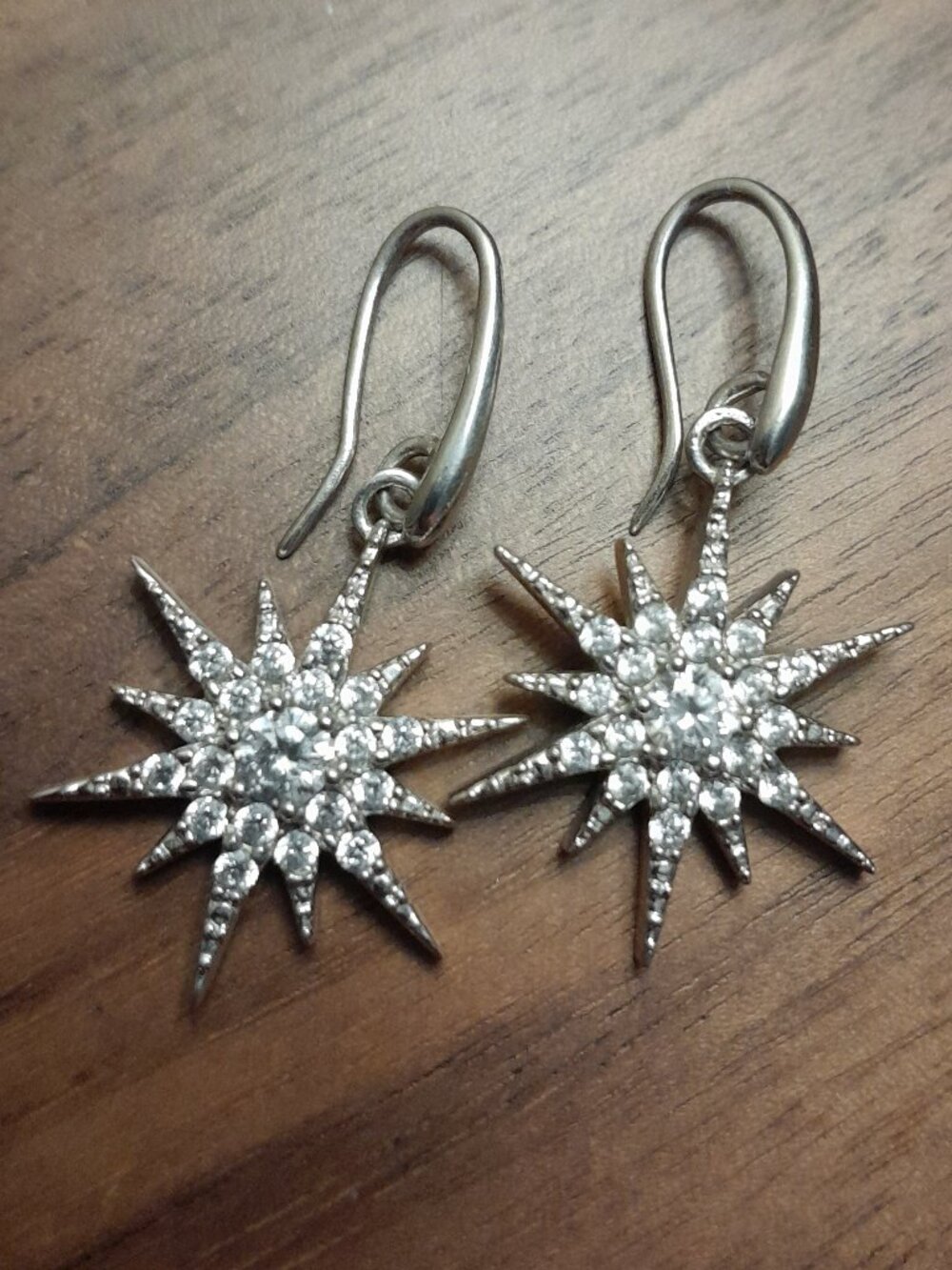 Diamonique Sun / Starburst Earrings